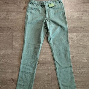 Sid Mashburn Garment Dyed Cotton Linen Sport Trousers - Green - 33w